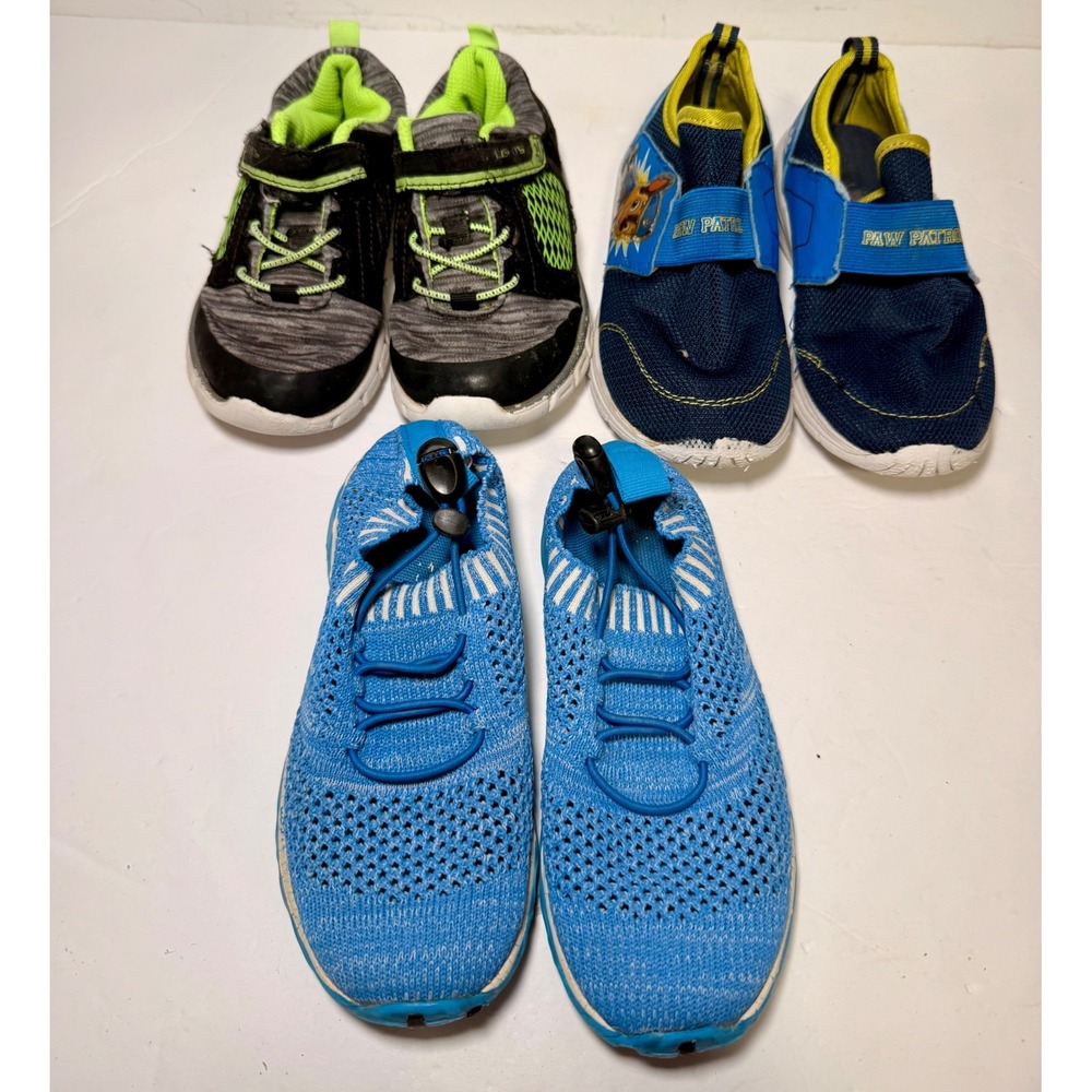 Nickelodeon Paw Patrol & Active Sneakers Kids Size 9-11 Blue Black Good Bundle